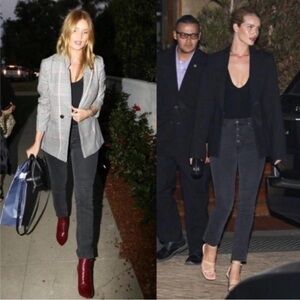 Anine Bing Frida High Rise Slim Jeans Charcoal Exposed Buttons - like new